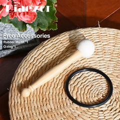 Diaezor 8 Inch 440/432hz White Frosted Quartz Crystal Singing Bowl Music for Sound Healing and Meditation Yoga with Free Mallet