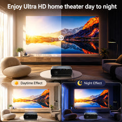 4000 ANSI 4K UHD Video Projector Android 14 Google TV Daytime Native 1080P Wifi Auto Focus Tof Home Theater Beamer For Movie
