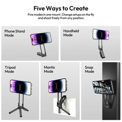Ulanzi MA38 Mobile Phone Photography Stand Selfie Stick Double Magnetic Overhead Tripod for Samsung Xiaomi Huawei iPhone Vivo