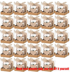 6/12/24PCS Guest Gift Candle for Wedding Wooden Tealight Candle Holders Bridal Shower Thank You Gifts for Baby Shower Home Decor