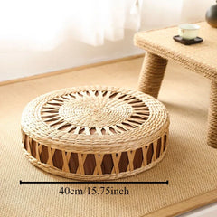 Nordic Round Woven Ottoman Small Mobile Footrest Stool