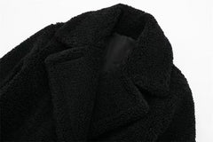 Women’s Winter Double-Breasted Velvet Long Coat
