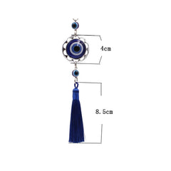 Crystal Tassels Blue Eyes Car Accessories Demon-Eye Auto Rearview Mirror Pendant Car Decoration Halloween Gifts Talisman For Man