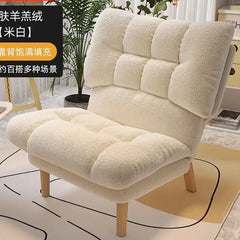 Armless Lazy Chair with Ottoman Recliner Single Corner Sofa Chair Upholstered Comfy Lounge Leisure Reading Accent Chair for Living Room Furniture