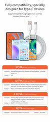 6A 66W Super Fast EU Wall Charger For Huawei Mate 40 50 60 P50 Nova 8 9 10 Honor 90 100 X7 X8 X9 Magic Type C Charging USB Cable