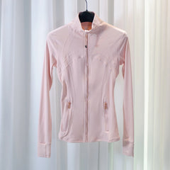 LULU FLORA Gold zipper sports jacket, suitable for yoga and running suitable for all seasons, quick-drying and breathable fabric