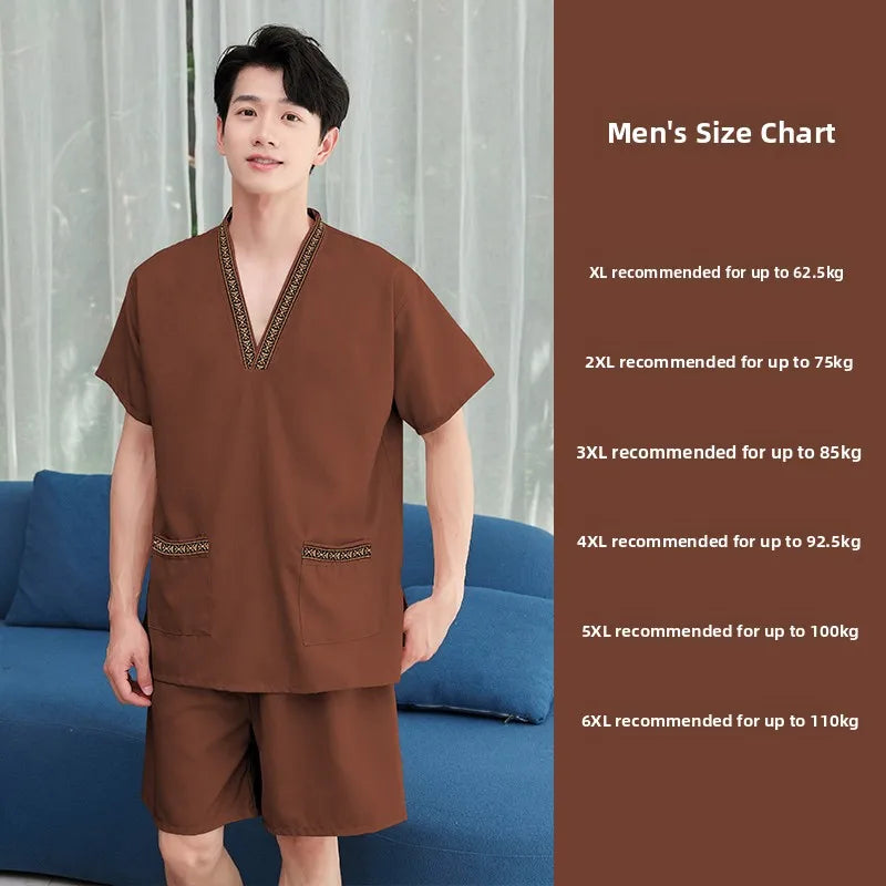 New High-End Sweat Sauna Suit Men's Foot Massage Simple Fashion Design Thermal Spa Bathing Suit Absorbent Cotton Sauna Robe