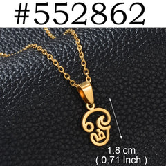 1PC/Tamil Aum Om Hinduism Indian Symbol Hindu Pendant Necklaces For Women Girls Stainless Steel India Religion Jewelry #552862