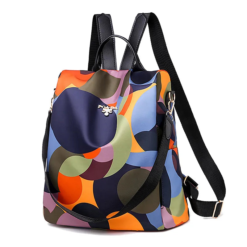 Women's Colorful Anti-Theft Backpack Casual Waterproof Oxford Daily Travel Backpacks for Women Multifunctional Preppy School Bag