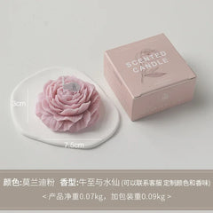 3D Peony Aromatic Candle Creative Flower Shape Aromatherapy Wedding Decor Gifts Box Valentine's Day Scented Souvenir Ornament