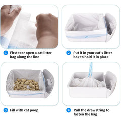 Drawstring Trash Bags with Handles-Thickened Fragrant Disposable Garbage Bags Cat Litter Bag Collect Feces Pet Cleaning Products