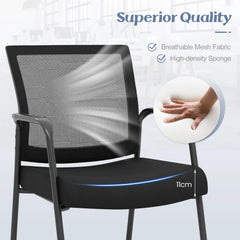 GOFLAME 2Pcs Office Chairs Meeting Room Conference Chair on Wheels Office Furniture
