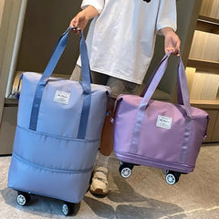 Large Capacity Universal Wheel Travel Bag Portable Handheld Luggage Bag with Roller Storage Fitness Bag 2024 New Model