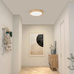 Home Decor LED Ceiling Light Wood Grain & White 3 in 1 Lighting Colors Home Lighting Kitchen Bedroom Bathroom Round Flush Ceiling Lamp