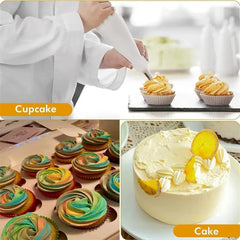 Silicone Piping Bags and Tips Set Cake DIY Decorating Kit with Stainless Steel Nozzle Reusable Silicone Pastry Baking tool Cooking Essentials, Kitchen Tools