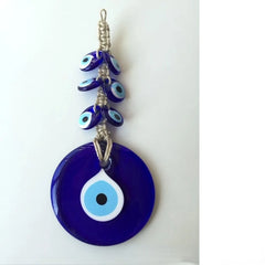 Lucky Eye Glass Blue Turkish Evil Eye Pendant Wall Hanging Multi Color Bead Handmade Decoration for Home Living Room Car