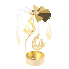 1pc Metal Hot Rotating Candle Holder Christmas Rotating Candle Holder Dinner Party Wedding Party Candle Holder Home Decor
