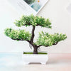 Artificial Plants Bonsai Small Tree Pot Fake Plant Flowers Potted Ornaments For Home Room Table Decoration Hotel Garden Decor - white