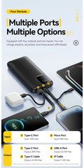 Essager Portable Power Bank 20000mAh with Two Built-in Cables External Battery PD 22.5W Fast Charging For iPhone 17 16 15 Xiaomi