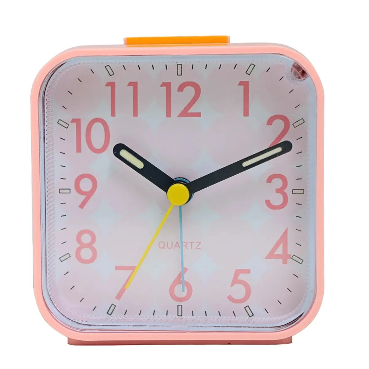 1pc Simple Night Light Small Alarm Clock, Bedside Desktop with Snooze Function Household Creative Plastic Quartz Clock