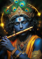 Hindu God Lord Krishna Shiva Ganesha Meditation Indian Traditional Artwork Poster Canvas Painting Wall Pictures Home Decor Gift
