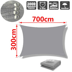 Outdoor Shade Sail, 300D Polyester Waterproof UV-Proof Awning, Sunshine Canopy for Terrace, Carport, Backyard, Garden, etc