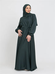 Hot Selle Simple Style Moroccan Dresses Kaftan Turkey Solid Color Gulf Abayas Islamic Women Long Dress Muslim Saudi Robe Ramadan