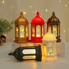 Creative Eid Mubarak Candle Lamp Islamic Ramadan Crescent Moon and Star Night Light Muslim Party Decor Eid Party Supplies