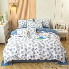1PC Floral Washed Cotton Duvet Cover - Single/Queen/King Size Housse De Couette 이불커버 Funda Nórdica (No Pillowcase)
