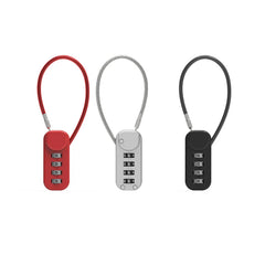 Zinc Alloy 4 Digit Password Lock Portable Anti-Theft Wire Rope Dormitory Cabinet Lock Padlock Luggage Combination Lock Home