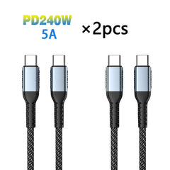 UGOURD PD240W Ultra Fast Charge Cable Type USB C 100W Type C Charger Cable for iPhone 15 Xiaomi MacBook Pro with E-Marker Chip