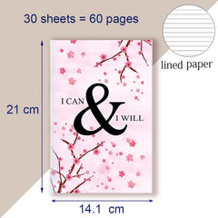 A5 Notebook Note Book Motivational Quote - I Can and I Will - Sketch Writing Blank Journal Success Notepad New Job Graduation