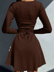Women’s Long Sleeve Mini Bodycon Dress – Sexy Club Party Wear