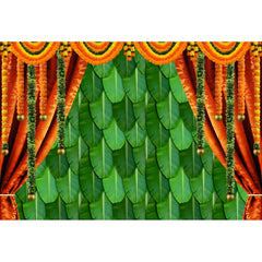 Indian Garlands Diwali Backgrounds Marigold Flowers Curtain Puja Ganpati Pooja Traditional Birthday Wedding Party Decor Backdrop