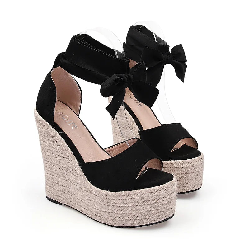 Women's wedge Espadrille Ankle Strap Sandals Comfortable Ladies Womens Casual Shoes Breathable Flax Hemp Canvas Pumps