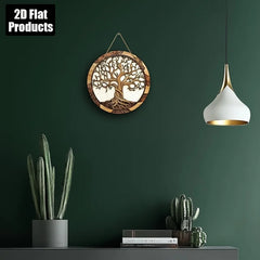 Tree of Life Wall Art - Rustic Round Wooden Sign, 5.9 Inch Home Decor for Living Room, Artistic Gift for Holiday, Kitchen Office