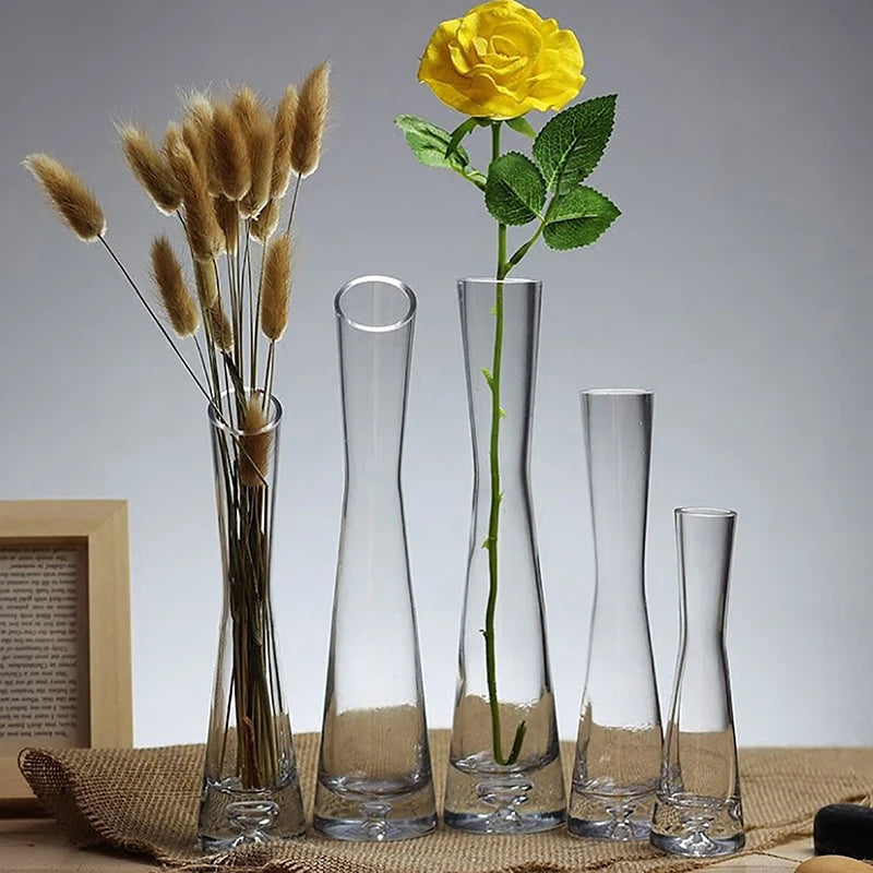 Transparent Glass Flower Vase Small Vase Hydroponics Flower Terrarium Luxury Room Table Home Decor Wedding Decoration