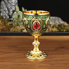 1Pc Timeless Embossed Metal Chalice Goblet Vintage Wine Champagne Liqueur Cup Perfect For Bars Restaurants Home Decor.