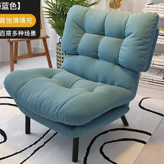 Armless Lazy Chair with Ottoman Recliner Single Corner Sofa Chair Upholstered Comfy Lounge Leisure Reading Accent Chair for Living Room Furniture