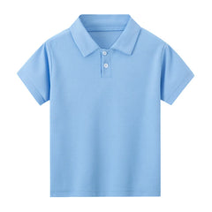1/2/3 Pcs Children's Solid Color POLO Shirt Boy Handsome Fashion Sports T-shirt Girl Lapel Casual And Comfortable Short Sleeves