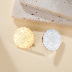 Dawapara Metatron Brooch Archangel Sacred Geometry Symbol Lapel Pins Spiritual Gift Stainless Steel Jewelry