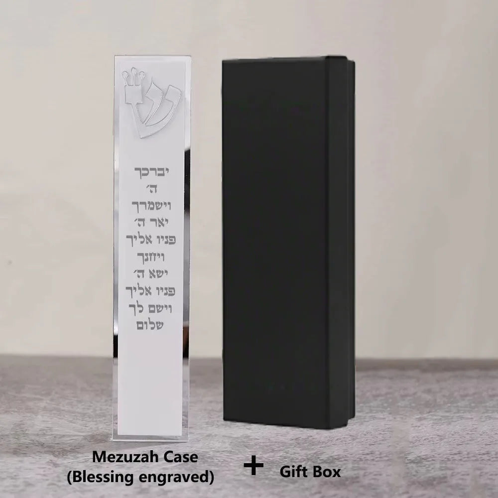Personalized  Acrylic 3D Cut Jewish Mezuzah with Home Blessing&Name Custom Mezuzah Case Judaica Gift New Home Jewish Gift