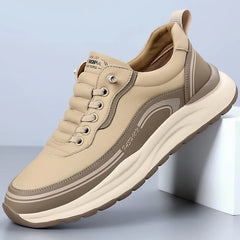 Men’s Luxury Leather Sneakers 2025 Anti-Slip Sports Shoes