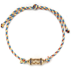 Lucky Eye Adjustable Colorful Braided Rope Bracelet Turkish Evil Eye Bead Copper Zircon Charm Bracelet for Women Men Jewelry