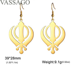 Sikhism Necklace Sikh Khanda Sword Necklace for Women Men Stainless Steel Sikhs Necklaces Sword Symbol Pendant Religious Jewelry