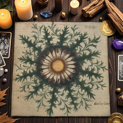 Floral And Sun Tarot Card Tablecloth Altar Cloth Flower Life Spread Tarot Reading Cloth Spiritual Oracle Card Pad