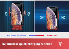 Fashion Qi Fast Wireless Charger Car Phone Holder Smart Infrared Sensor Air Vent Mount Automatic Clamping Mobile Phone Stand S11