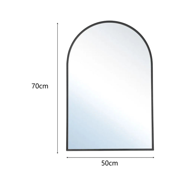 【Breeins】Arched Wall Mirror in Black Aluminum Alloy Frame Bathroom Decoration Home Decor Mirror Art