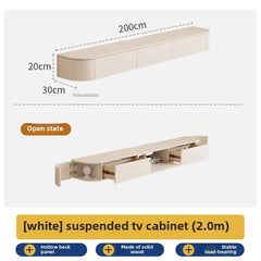 Solid Wood Suspended TV Stand Creative Wall-mounted Storage TV Cabinet Living Room Furniture Home Designer Center Table h