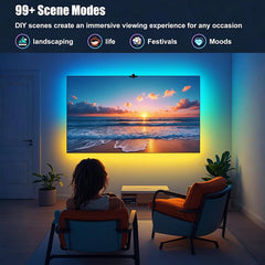 PC/TV SYNC Backlight RGBIC LED Strip Lights with Color Capture Sensor Bluetooth Music SYNC USB Light Strip for Game Atmosphere